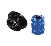 Zilimontt Aluminum Alloy for for Bicycle Crank Fixing Bolt with Tool, M20x8mm Lightweight Component for for Road and Mountain for for Bike HollowTech-II Cranksets, Durable Replacement Part(Black+Tool)