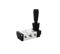 Zilimontt Aluminum Alloy Pneumatic Control Valve Hand Lever Operated Manual Reset Valve for Air Water Mud Flow Control in Mechanical Textile Equipment(4H210-08)