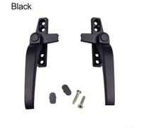 Zilimontt Aluminum Alloy Window Handle Replacement Hardware Set 2 Pcs Compatible with Sliding Doors and Casement Windows Right or Lefthand Fitting Locking Mechanism(Black)