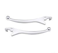 Zilimontt Aluminum Motorcycle Handbrake Lever Pair - Left & Right Ergonomic Brake Levers for Electric Bikes and Motorcycles, 175mm Length, 8mm Mounting Hole, Compatible(white L+R)
