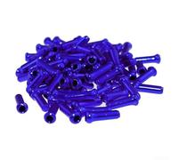 Zilimontt Aluminum Shift Cable Tips and Brake Gear Line End - 100-Piece Pack, 1.1 cm × 0.3 cm Ferrules for Road & Mountain For Bike Cables, Silver/Black/Red/Blue/Gold(Blue)