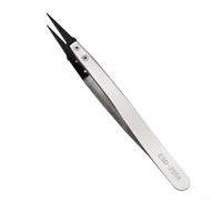 Zilimontt Anti-Static ESD Tweezers for Electronics Repair and Maintenance with Replaceable Heads, Compatible with Circuit Boards, Mobile Phones and Clocks(ESD-259A)