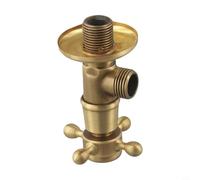 Zilimontt Antique Brass Angle Valve for for Bathroom or Kitchen, European Retro Water Stop Valve with Rust Resistant Copper Core, Hot and Cold Water Mixing Tap for for Balconies