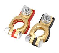 Zilimontt Automotive Battery Terminal Clamp Clip Set - 2-Piece Tinned Copper Positive & Negative Connector for 12V/24V Car, Boat, and Truck Batteries - Heavy-Duty(Copper)