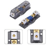 Zilimontt Automotive Fuse Block Holder 30-200A for Car Audio Power Supply, AGU Fuse Accessory with Transparent Cover, Nickel Plated Contacts, 8GA/10GA Wire Size, 32V DC(200A)