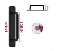 Zilimontt Barn Door Pull Push Plate Heavy Duty Gate Handle Sliding Door Pull Handle(Black S)