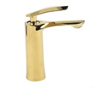 Zilimontt Basin Mixer Taps - Waterfall Waste Bathroom Sink Tap Mixers - Brushed Gold Brass with G1/2’’ - Waterfall Bathroom Vanity Mixer