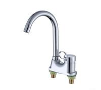 Zilimontt Bathroom Washbasin Double Hole 360° Rotating Sink Faucet with Hot and Cold Water Mixer Tap Made from Zinc Alloy for Rust Resistance
