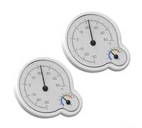 Zilimontt Battery-Dual-Dial Thermometer and Hygrometer with Accurate Indoor Climate Monitoring for Home Use, 2-Pack White ABS Material