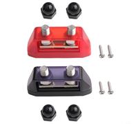 Zilimontt Black Ground 250a Continuous Current Polyc 2pcs 12v48v Dc Bus Bar Distribution Block Having Dual M8/m10 Stud Terminals Nickelplated Brass Red and Positive(M8)