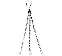 Zilimontt Black Heavy Duty Hanging Basket Chains 3 Point 45.5cm, Metal Replacement Chain For Hanging Basket Bird Feeder Flower Pots And Ornaments(35.5CM)