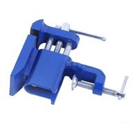 Zilimontt Blue Cast Iron Bench Vise with Steel Slide Rail for Woodworking, Jewelry Making and Model Making, 0-80mm Clamping Range