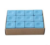 Zilimontt Blue Pool Cue Chalk Cubes - 12-Pack for Billiards, Snooker & Pool Table Accessories - Premium Chalk for Cue Tip Application - Compact 23x23x22.6 mm Cubes