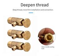 Zilimontt Brass Air Pressure Release Valve for Water Heater, 35mm x 12/16mm Manifold Exhaust Valve with Hand-Tightening Nozzle, Compatible with Cast Iron Radiators and(16-Wire)