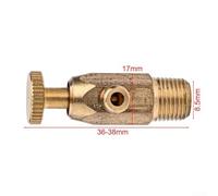 Zilimontt Brass Air Pressure Release Valve for Water Heater, 35mm x 12/16mm Manifold Exhaust Valve with Hand-Tightening Nozzle, Compatible with Cast Iron Radiators and(12-Wire)