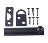 Zilimontt Brass Barn Slide Bolt Door Latch Lock for Home Security and Bathroom Doors with Screws, Anti-Rust Hardware in Black or Gold Color Options for 2inch, 3inch and(Black 3inch)