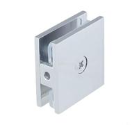 Zilimontt Brass Glass Clamp for 8-12 mm Tempered Glass, U-Shape Square Fixed Panel Hardware with Enhanced Load-Bearing Capacity, Chrome/Brushed/Black Finish(Chrome)