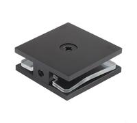 Zilimontt Brass Glass Clamp for 8-12 mm Tempered Glass, U-Shape Square Fixed Panel Hardware with Enhanced Load-Bearing Capacity, Chrome/Brushed/Black Finish(Black)