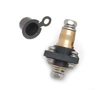 Zilimontt Brass Terminal Row with Internal Thread for 12-48V Automotive Energy Storage Connector, Double Head Design with Waterproof Sealing and Flame-Retardant Nylon Bas(Negative)