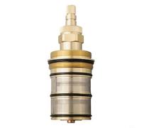 Zilimontt Brass Thermostatic Cartridge Valve Temperature Control Shower Mixer Replacement Part Bathroom Faucet Repair Kit with Safety Override Knob Single Handle 38 Degree Celsius