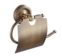 Zilimontt Brass Toilet Paper Holder with Water Splash Protection for Bathroom and Hotel Use, Antique Finish Tissue Box Dispenser for Home Improvement and Public