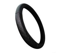 Zilimontt Breathable PU Leather Steering Wheel Cover for 15 inch Cars, Anti-slip Car Interior Protector with Enhanced Grip, Fits 14.5-15 inch Diameter Wheels(Black)