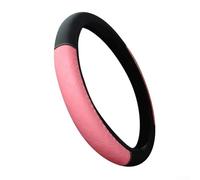 Zilimontt Breathable PU Leather Steering Wheel Cover for 15 inch Cars, Anti-slip Car Interior Protector with Enhanced Grip, Fits 14.5-15 inch Diameter Wheels(Pink)