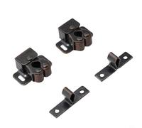 Zilimontt Bronze Steel Double Roller Catch Cupboard Cabinet Lasting Latch Gripper Lock Stainless Caravan Boat Long Door Secure Closing Having Brass Zinc for Finish(Red Bronze)