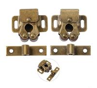 Zilimontt Bronze Steel Double Roller Catch Cupboard Cabinet Lasting Latch Gripper Lock Stainless Caravan Boat Long Door Secure Closing Having Brass Zinc for Finish(Green Bronze)