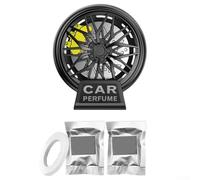 Zilimontt Car Air Vent Aromatherapy Diffuser with Rotating Tire Wheel Hub Design, ABS and Alloy Construction, Compatible with Most Vehicles in Black, Silver, Red or Blue(Black)