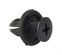 Zilimontt Car Rivet Push Clips for Auto Trim - 50-Pack Black Plastic Door Panel Retainer Fasteners, Fits 10mm Hole, 20mm Head Diameter, 16mm Total Length, Compatible