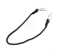 Zilimontt Carabiner Elastic Cord - 30/60/90/120 cm Adjustable Bungee Strap with Aluminum Alloy Hook, 6 mm Diameter, 10 kg Max Load, Black - for Camping, Hiking & Outdoor Gear(60cm)