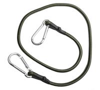 Zilimontt Carabiner Elastic Cord - 30/60/90/120 cm Adjustable Bungee Strap with Aluminum Alloy Hook, 6 mm Diameter, 10 kg Max Load, Black - for Camping, Hiking & Outdoor Gear(90cm)