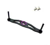 Zilimontt Carbon Fiber Fishing Rocker Handle 95mm for for Baitcasting Reel, Compatible with for for Daiwa 27x4mm and Abu 8/5mm, Lightweight 10g, Includes Locking Plate and Screws,(Purple)
