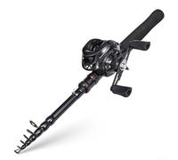 Zilimontt Carbon Fiber Telescopic Fishing Rod, 1.5m/1.8m/2.1m Portable Travel Sea Spinning Pole, Medium Heavy Power, Fast Action, 6-17lb Line Weight, 1/4-5/8oz Lure(straight handle)