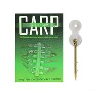 Zilimontt Carp Fishing Bait Spike Set with Stainless Steel Boilies Pins and Silicone Rings, Double Barbed Design for Secure Hook Bait Attachment, Lightweight Connector(7mm)