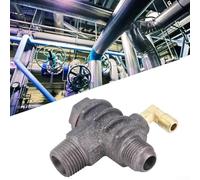 Zilimontt Cast Iron 3-Port Check Valve for Air Compressors, Direct Piston Type with Male Thread Connection