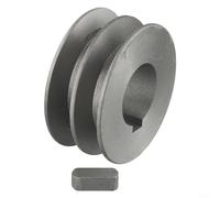 Zilimontt Cast Iron A Type Double Groove V-Belt Pulley for Power Tools and Motors, 50mm-100mm Diameter Range with Multiple Size Options(64x30x28mm)