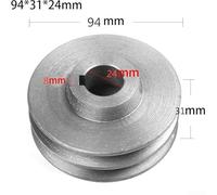 Zilimontt Cast Iron A Type Double Groove V-Belt Pulley for Power Tools and Motors, 50mm-100mm Diameter Range with Multiple Size Options(94x31x24mm)