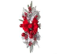 Zilimontt Christmas Garland Decorations,Christmas Garland With Lights,Prelit Stairs Decoration Holiday Classics Stair Swag Christmas Swag(red)