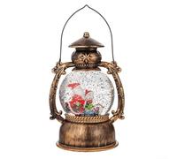 Zilimontt Christmas Music Box Lantern,with Enchanting Snow Scene and Soft, Cartoon Horse Design for Holiday Decorations(Old Snowman)