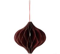 Zilimontt Christmas Paper Ornament Set Folded Hanging Holiday Decoration Sustainable Lightweight Modern Design Cream White Green Red 7x7x7cm For Tree Wall Party(G)