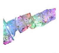 Zilimontt Christmas Tree Ribbon Lights With Battery Operated LEDs, Featuring Flexible Iron Wire Ribbon For Shaping And Use On For Curtains Or Christmas Tree Decorations(I)