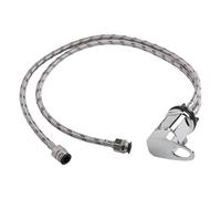 Zilimontt Chrome Effect Shower Mixer Tap Single Lever Hot Cold Water Control,with 800mm Stainless Steel Tails,for Motorhome Caravan RV Bathroom