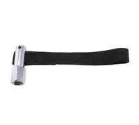 Zilimontt Chrome Plated Steel Oil Filter Strap Wrench with Thickened Nylon Belt for 1/2in Drive Ratchet, Adjustable Size Below 120mm for Cars, Tractors and Most Vehicle