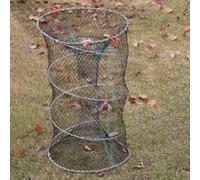 Zilimontt Collapsible Fishing Net Trap Crab Crayfish Shrimp Lobster Eel Catcher with Dual Entry Openings and Bait Bag, Portable Foldable Nylon Mesh Cage for for Seaside and(30cm*60cm)