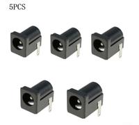 Zilimontt DC Power Connector Socket Female Panel Mount 5.5 x 2.1 mm, Nickel-Plated Copper Construction, 8 mm Mounting Hole, Suitable for for Low Voltage and Low Current(D)