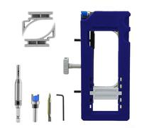 Zilimontt Door Hinge Installation Kit Router Template with Non-Slip Pads and Removable Inserts for Woodworking and Door Fitting(Blue)