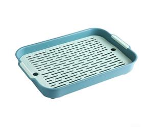 Zilimontt Drainer with Drip Tray Dish Drainer Drying Rack Dish Drying Mat Small Dish Drain Board Mat Water Drip Tray Holder for Fruit Cup Mug(B)