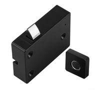 Zilimontt Drawer Electronic Lock with Fingerprint Recognition for APP, Metal Security Lock for Cabinets and Storage Spaces, Black(A Without APP)